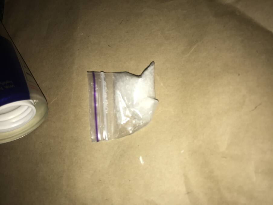 A substance believed to be methylamphetamine, which police allegedly seized from Alexander Victor Miller on Tuesday night. Photo: ACT Policing
