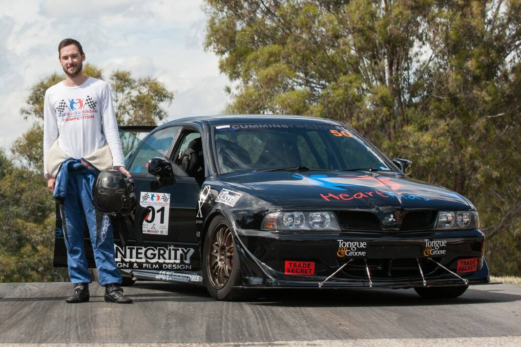 Daniel Cummins with his race car. Photo: Supplied
