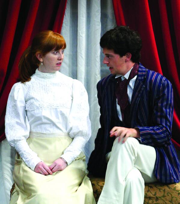 The Importance of Being Earnest : from left Jessica Symonds, Miles Thompson. Pic by Helen Drum Photo: Helen Drum
