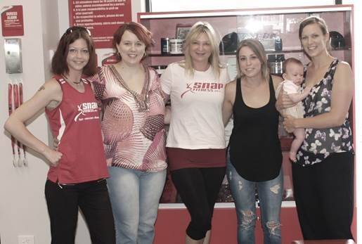 Sky-diving mums: Maya Myers, Rachel Mallia, Heidi Porotschnig, Lauren Jackson and Kate Deakin, with baby Rachel. Photo: Supplied