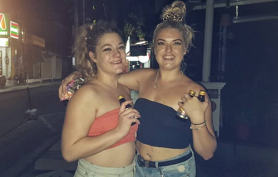 Shelby, right, from NSW on her seventh schoolies trip to Bali. Her first trip was so memorable she returns every year.  Photo: Amilia Rosa