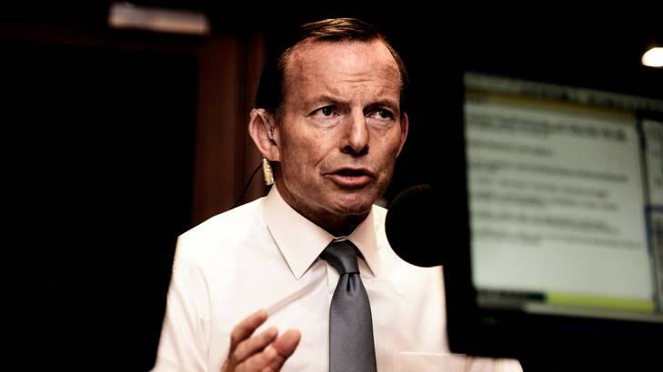 Prime Minister Tony Abbott speaking on 3AW on Wednesday Photo: Penny Stephens