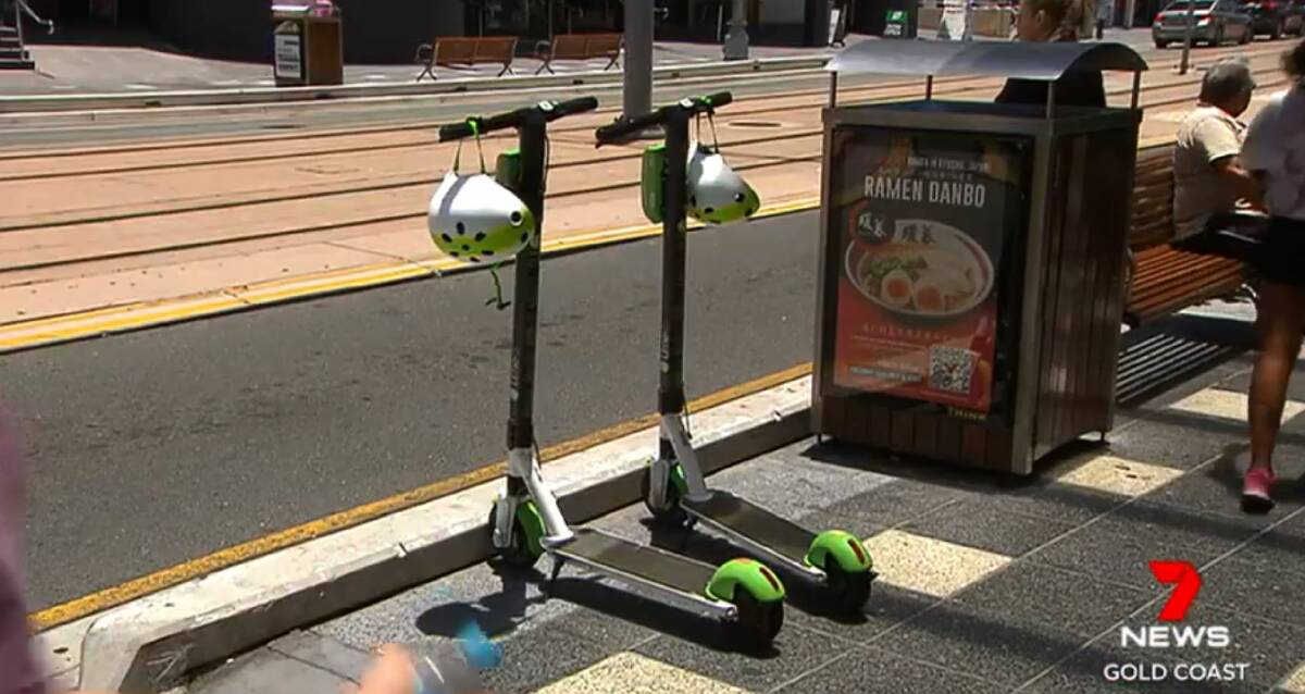 Lime scooters on the Gold Coast. Photo: Seven News Photo: Seven News Gold Coast