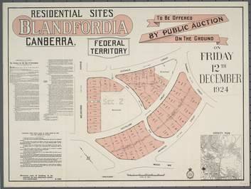 Poster of Canberra suburb Blandfordia, now known as Forrest.