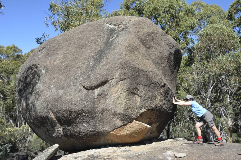 Can you see the face in this boulder near the Geodetic Observatory? Photo: Tim the Yowie Man