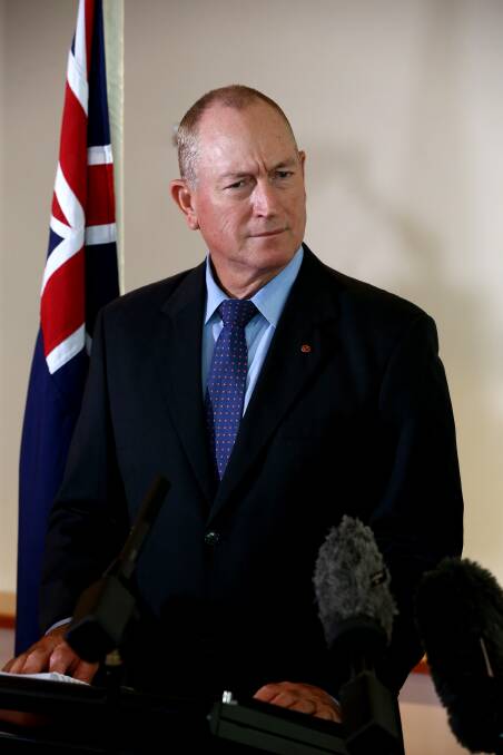 Queensland Senator Fraser Anning speaking in Brisbane on Wednesday. Photo: AAP