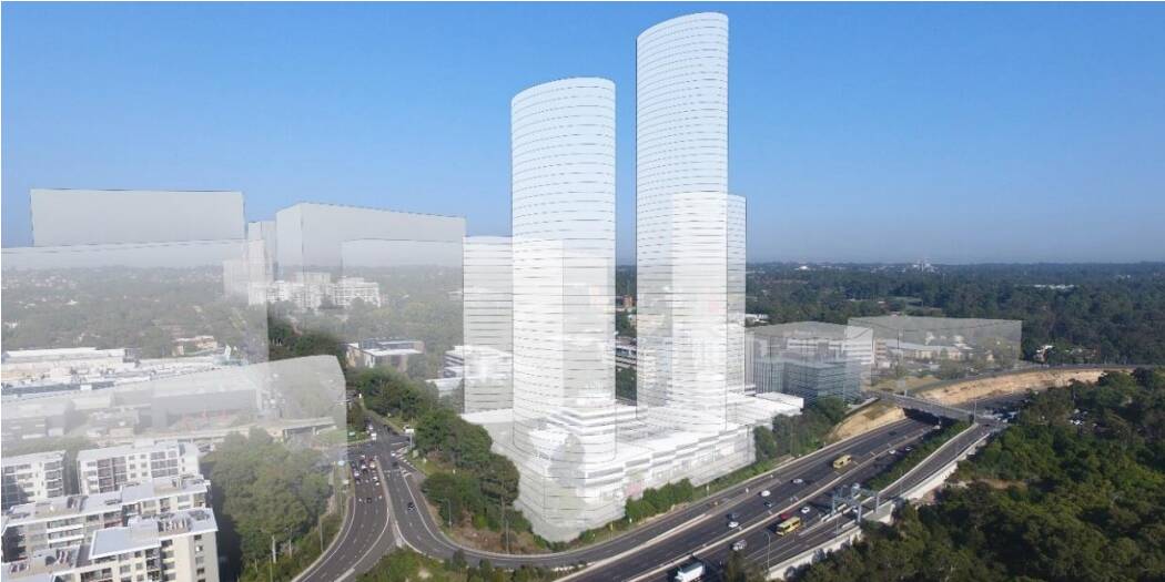 The original plan from Meriton that included a 63-storey tower was rejected by Ryde Council. The latest plans are for a 42-storey tower. Photo: Ryde Council