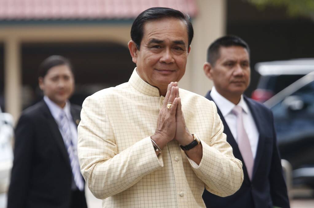 Thai Prime Minister Prayuth Chan-ocha arrives at Government House in Bangkok for a cabinet meeting. Photo: AP