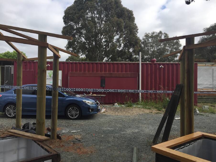 Four men have been injured after an explosion at the Homegrown Me community pop-up kitchen on Dairy Flat Road, near the Jerrabomberra Wetlands. Photo: Dan Jervis-Bardy