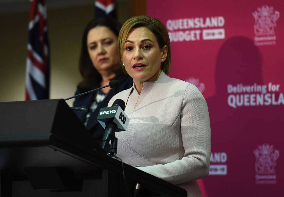 Queensland Premier Annastacia Palaszczuk (left) and Treasurer Jackie Trad prepare to hand down the 2018-19 budget.  Photo: AAP/Dan Peled