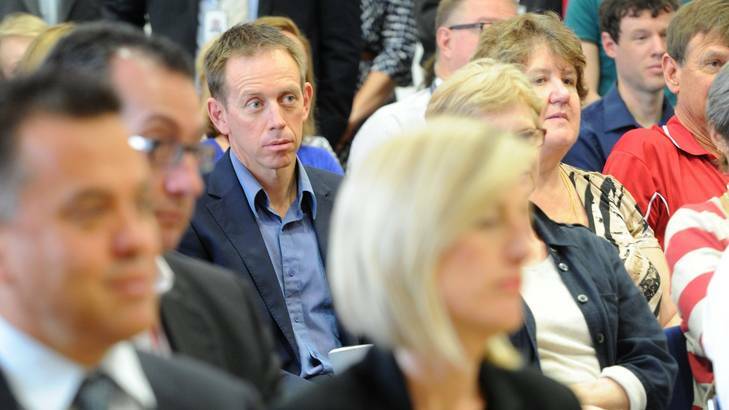 A solid bet... online bookies have back Greens MLA Shane Rattenbury (pictured background, left) to support ACT Labor. Photo: Graham Tidy