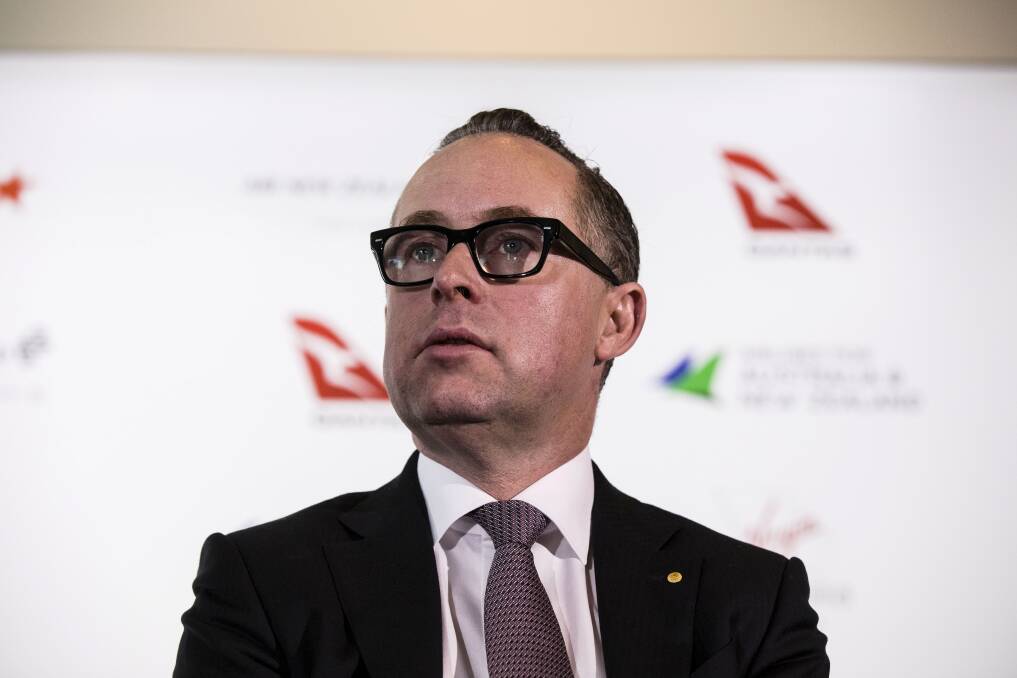 Qantas chief executive Alan Joyce, who labelled Canberra Airport's behaviour "absolutely appalling".   Photo: Dominic Lorrimer 
