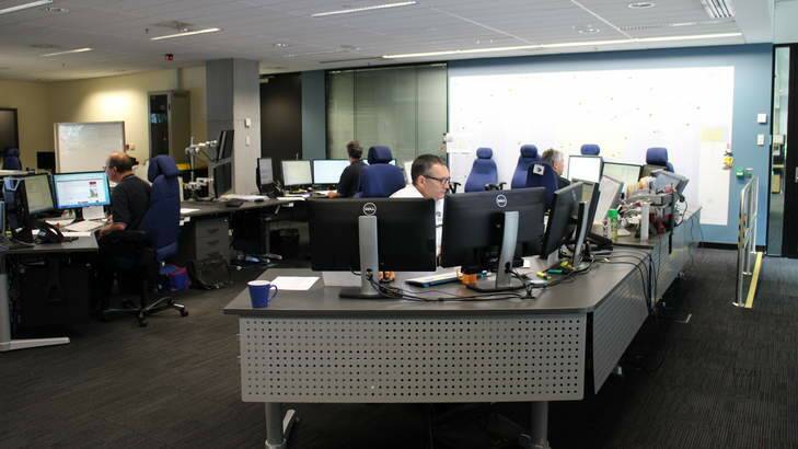 Staff in AMSA's Rescue Coordination Centre, the nerve centre for the Australian-led search for MH370 debris in the Indian Ocean. Photo: Supplied