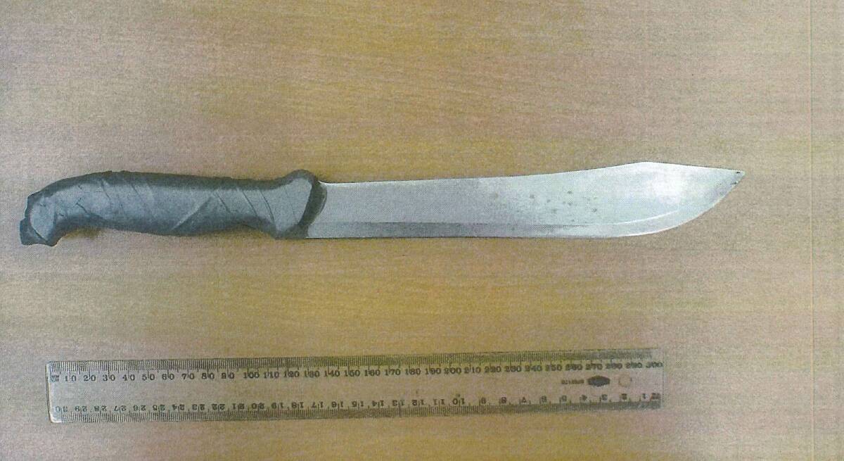 The machete used by Imran Hakimi during the rampage. Photo: Supplied