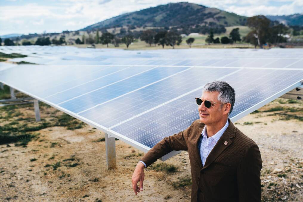 Impact investment Group's Lane Crockett at the opening of the new Williamsdale Solar Farm. Photo: Rohan Thomson