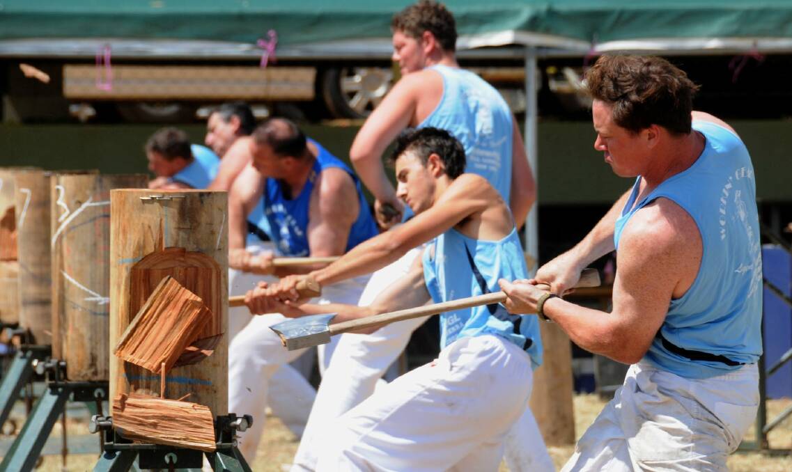 Woodchopping at the Royal Canberra Show. Photo: Kate Leith