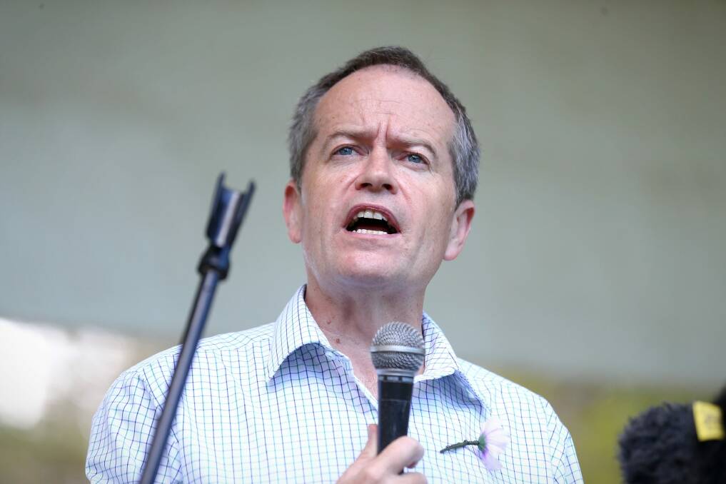 Opposition Leader Bill Shorten, campaigning in Darwin, pledged a review of pensions and superannuation if Labor is successful in the July 2 poll. Photo: Alex Ellinghausen