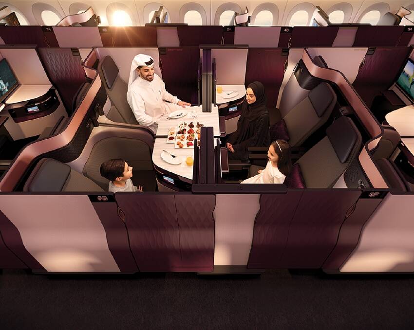 Qatar Airways' new business class seat, the 'QSuite'. 