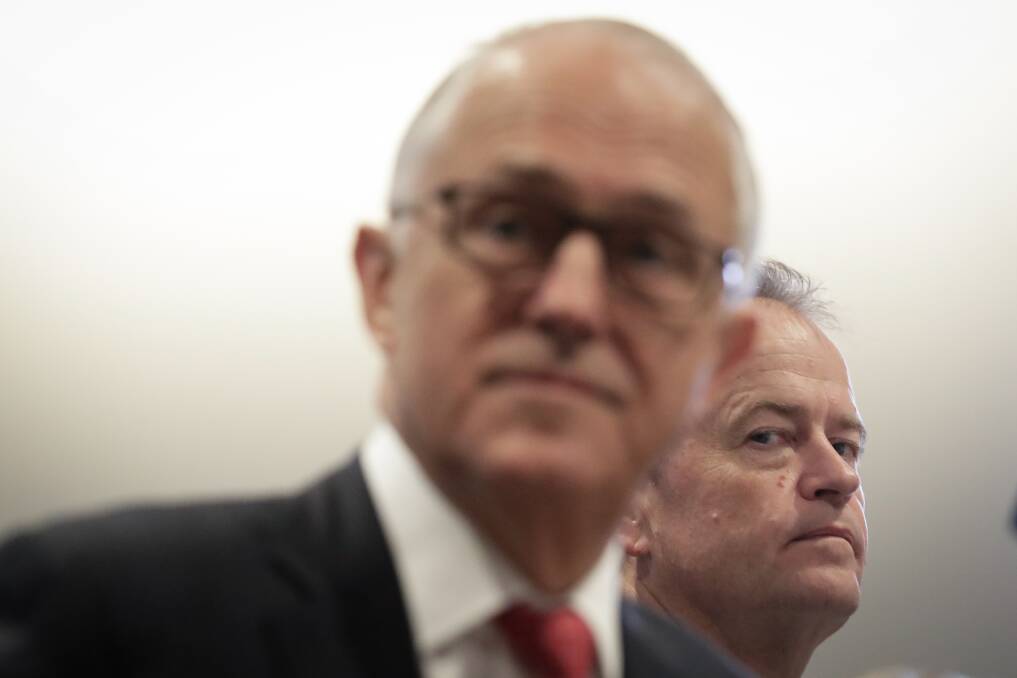 It's set to be a bitter election battle between Prime Minister Malcolm Turnbull and Opposition Leader Bill Shorten. Photo: Alex Ellinghausen