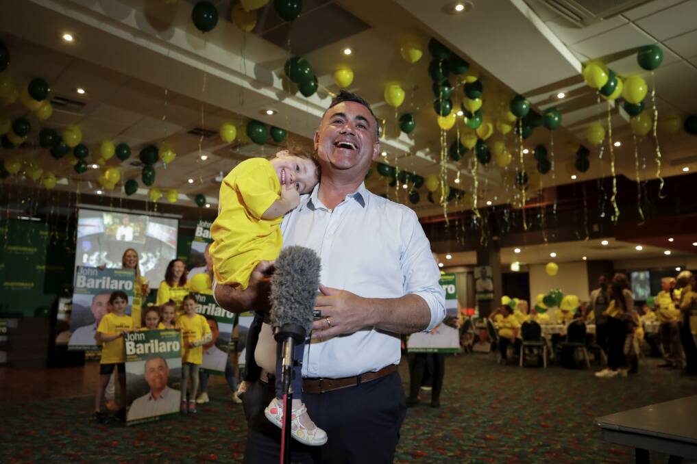 NSW Deputy Premier John Barilaro with 3-year-old daughter Sofia Barilaro Photo: Alex Ellinghausen