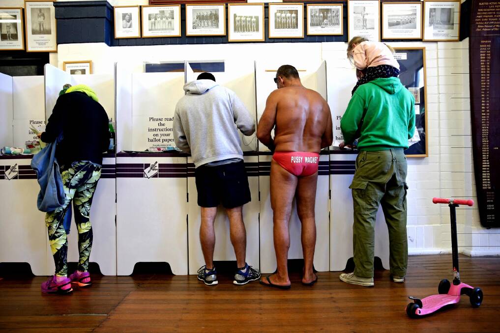 People cast their vote at Bondi for the 2016 federal election. Photo: Edwina Pickles