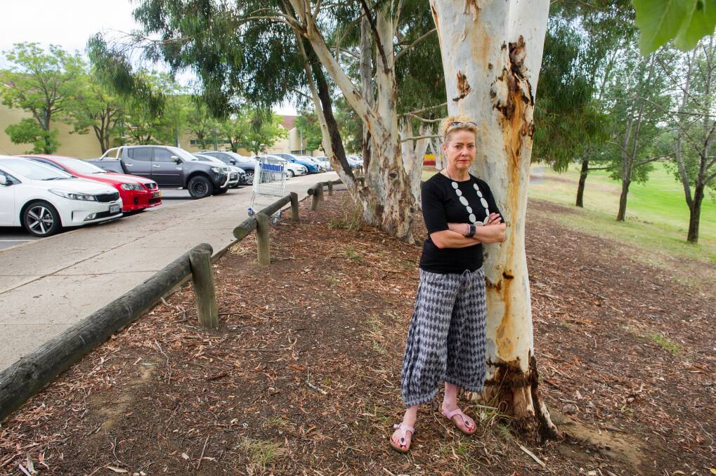 The Belconnen Community Council, including secretary Bronwyn Vincent, pictured above, is concerned about the loss of open space resulting for the planned expansion of Kippax Fair shopping mall.  Photo: Elesa Kurtz