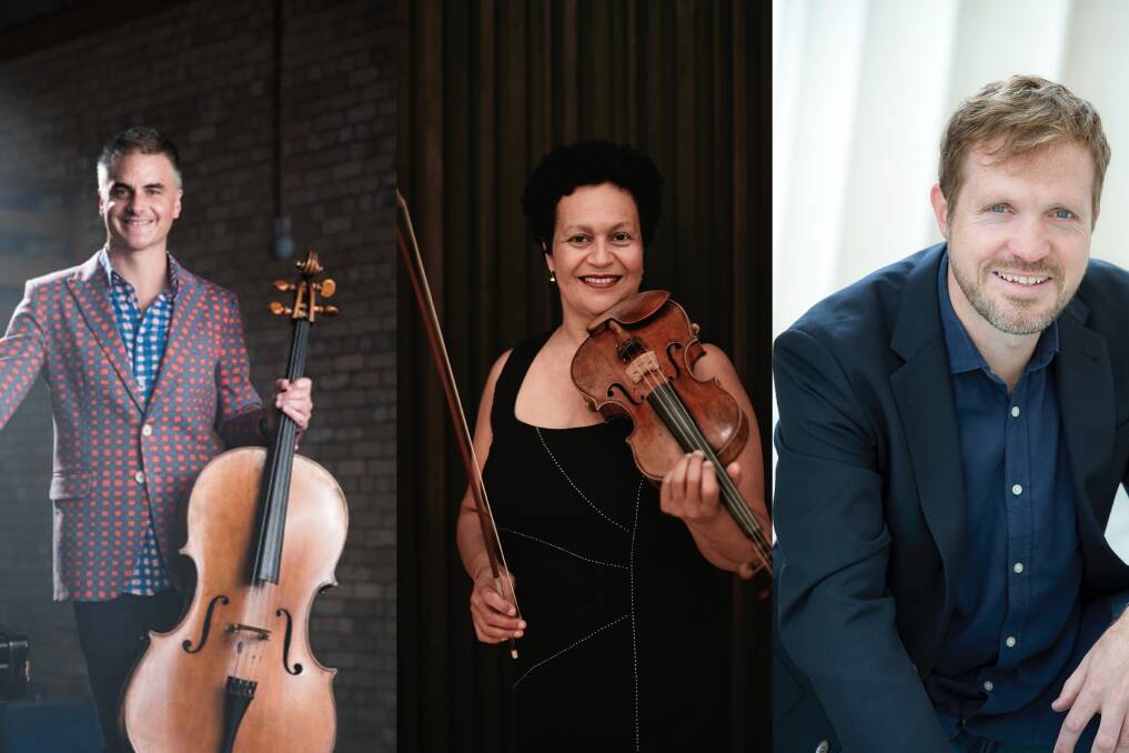 NZTrio coming to Australia are from left, Ashley Brown (cello), Wilma Smith (violin) Stephen De Pledge (piano) Photo: Supplied