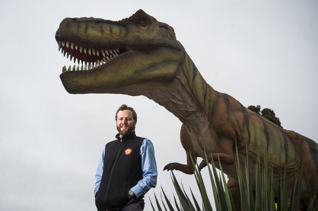 Ben Wardle is excited to announce the new T-Rex model at the popular National Dinosaur Museum. Photo: Dion Georgopoulos