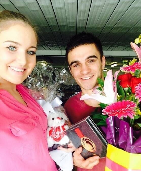 Australian Commonwealth Games gold medal boxer Andrew Moloney and fiancee Chelsea-Madeleine Kean.