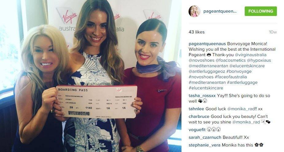 Former Miss Universe Australia owner Deborah Miller with Miss Universe Australia Monika Radulovic. Photo: Instagram