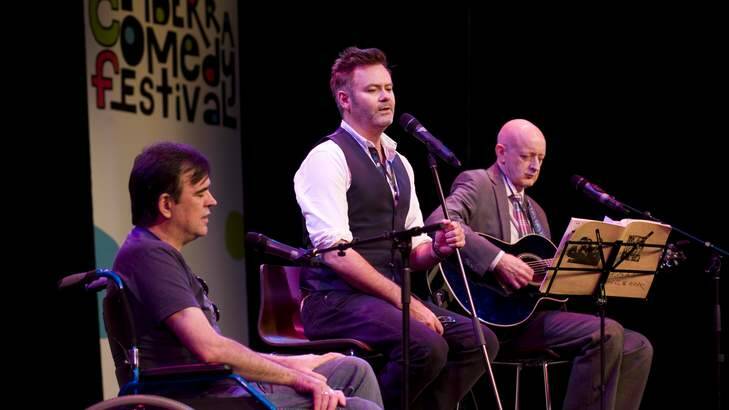 THEY'RE BACK: Doug Anthony All Stars Tim Ferguson and Paul McDermott with guest Paul Livingston, opened this year's Canberra Comedy Festival. Photo: Elesa Kurtz