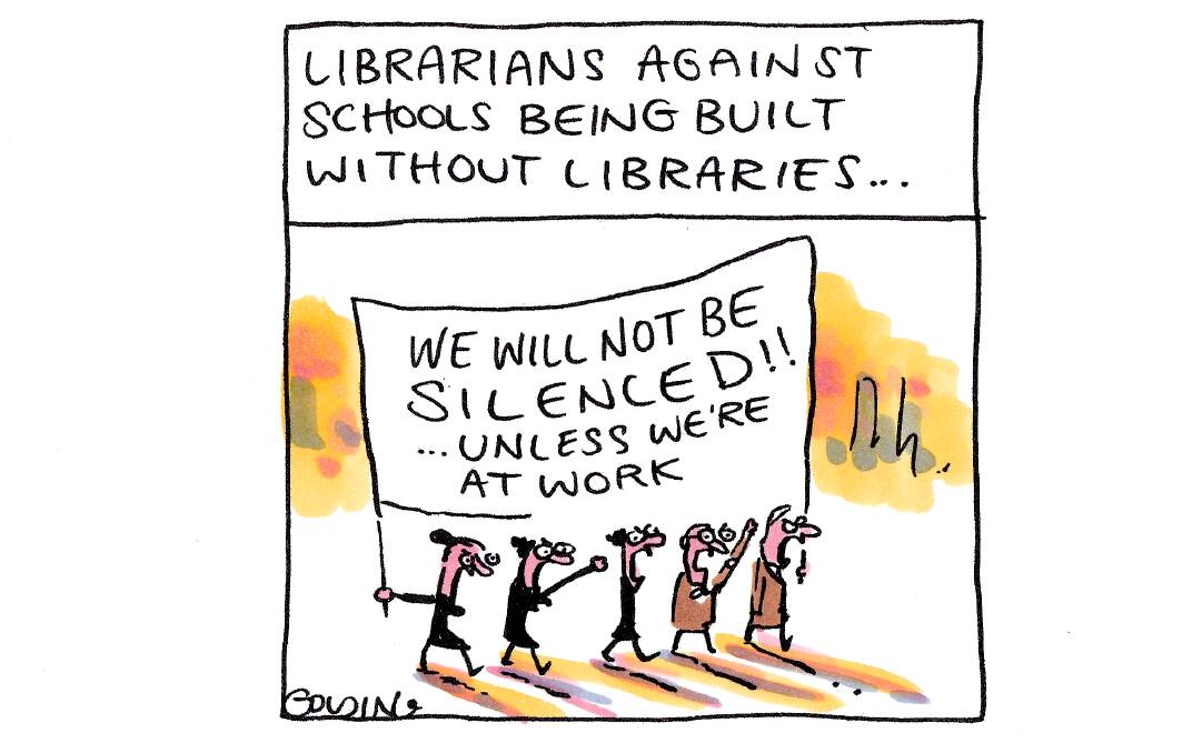 Librarians against schools being built without libraries. Photo: Matt Golding