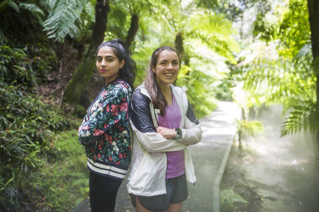Refugee Sana Arzoo and Refugee Marathon Project founder Cassie Cohen. Photo: Dion Georgopoulos
