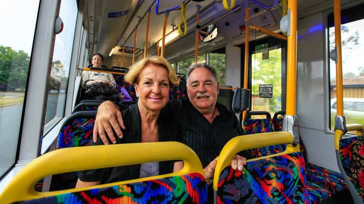 Lois and Rien Wiersma on their way to the Labor club for Christmas lunch. Photo: Katherine Griffiths