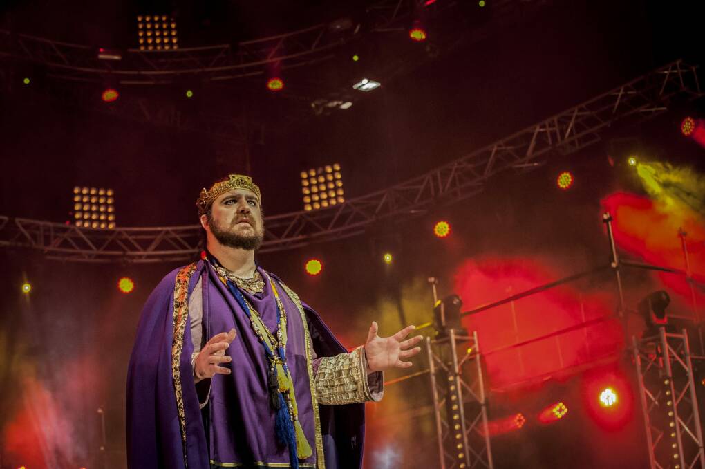 Max Gambale plays Pilate in the production of Jesus Christ Superstar to be performed at the AIS Arena.  Photo: Karleen Minney
