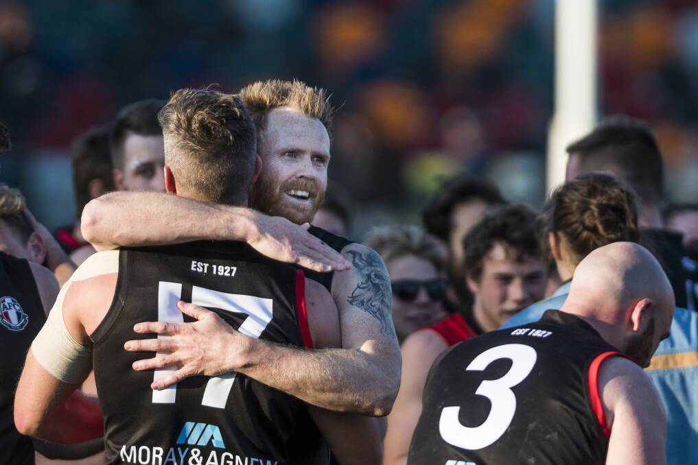 Ainslie celebrate a three-peat. Photo: Dion Georgopoulos
