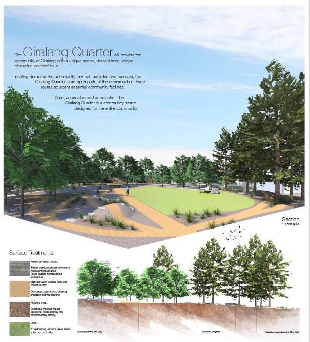 Giralang Park concept design, by University of Canberra landscape architect student Adam Barneveld. Photo: supplied