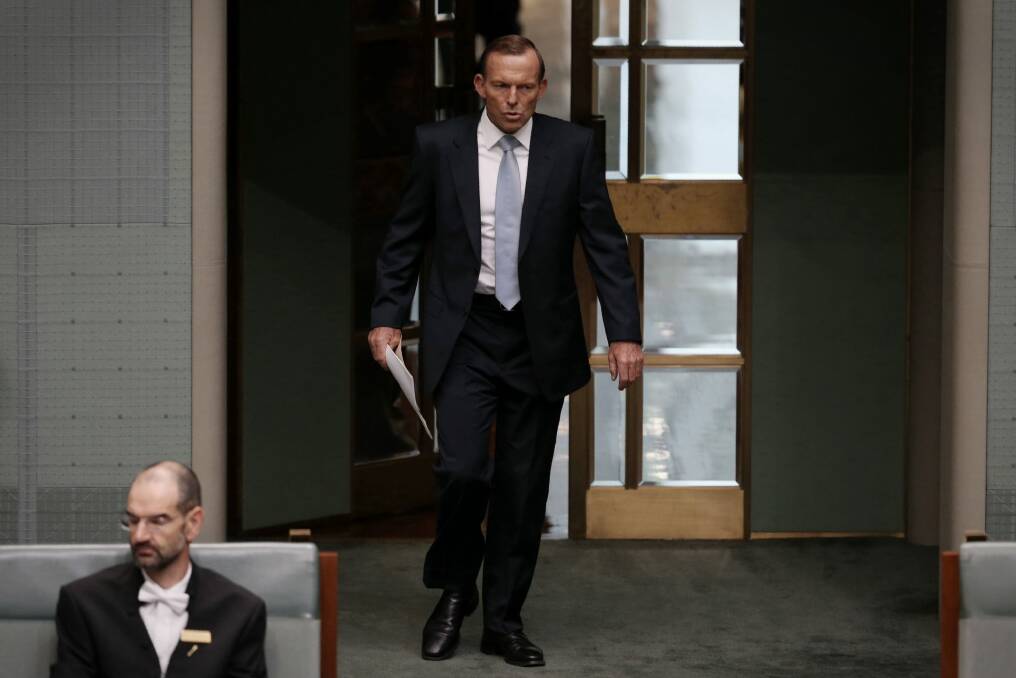 Tony Abbott arrives to deliver the Closing the Gap report to Parliament in February, 2014. Photo: Andrew Meares
