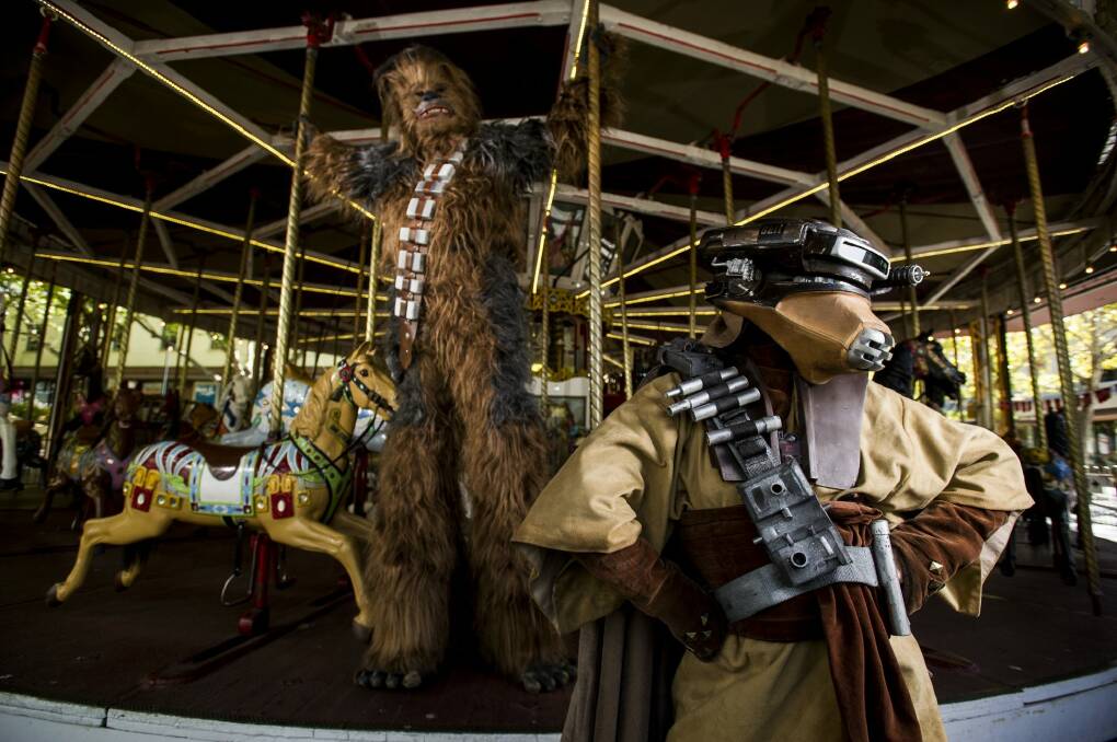 The Star Wars parody burlesque show, Empire Strips Back is on at Canberra Theatre, including a sexy Chewbacca and Boushh. Photo: Jay Cronan