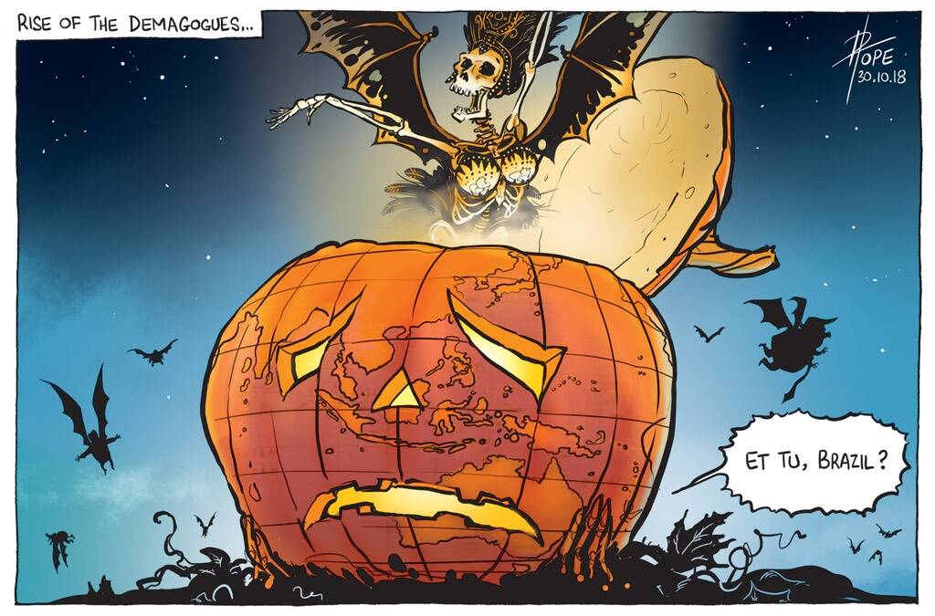 The Canberra Times' editorial cartoon for Tuesday, October 30, 2018. Photo: David Pope