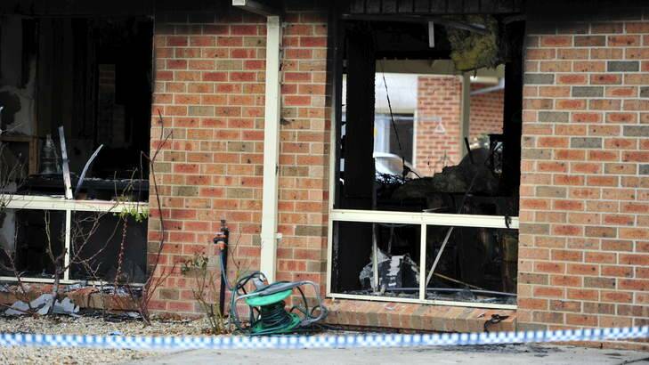 All visible windows in the Monash home  have been destroyed. Photo: Jay Cronan