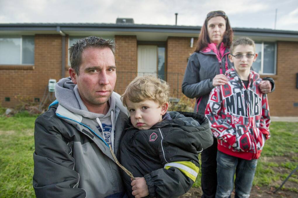 The Rohrlach family, whose former Duffy home has been targeted by dumpers and thieves. Photo: Jay Cronan