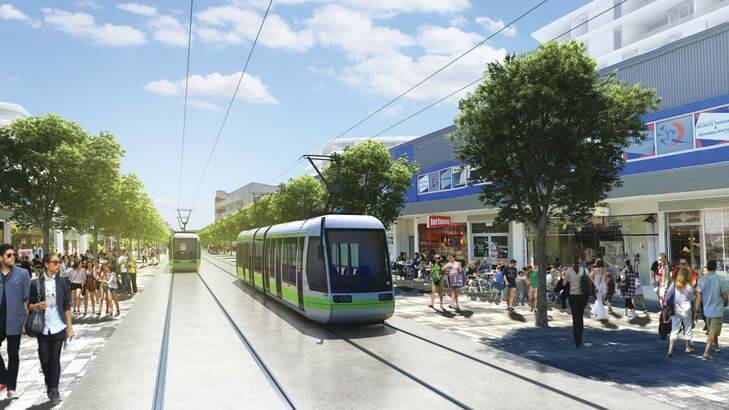 Artist's impression of the proposed Canberra light rail. Photo: Supplied