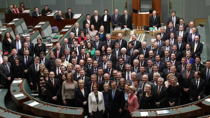 The House of Representatives poses for a group photo.