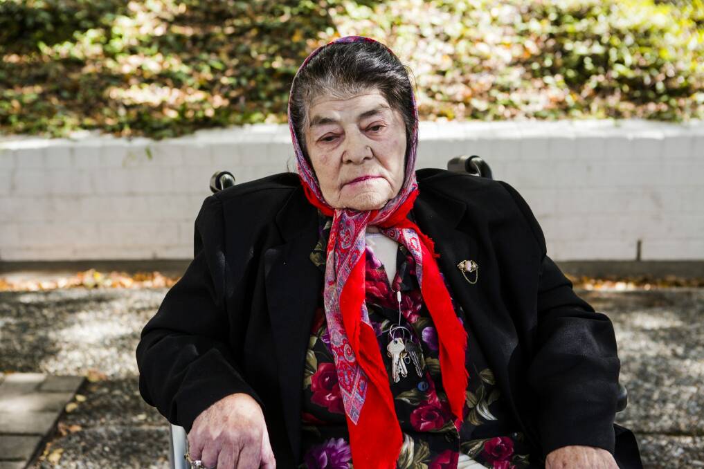 Palmira De Simone, 89, was robbed in her Braddon driveway on Friday morning. Photo: Jamila Toderas