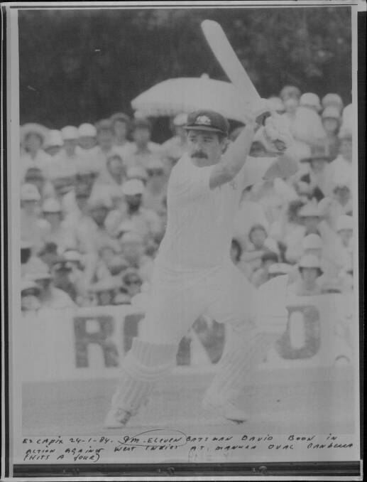 David Boon in action against West Indies at Manuka Oval. Photo: Supplied