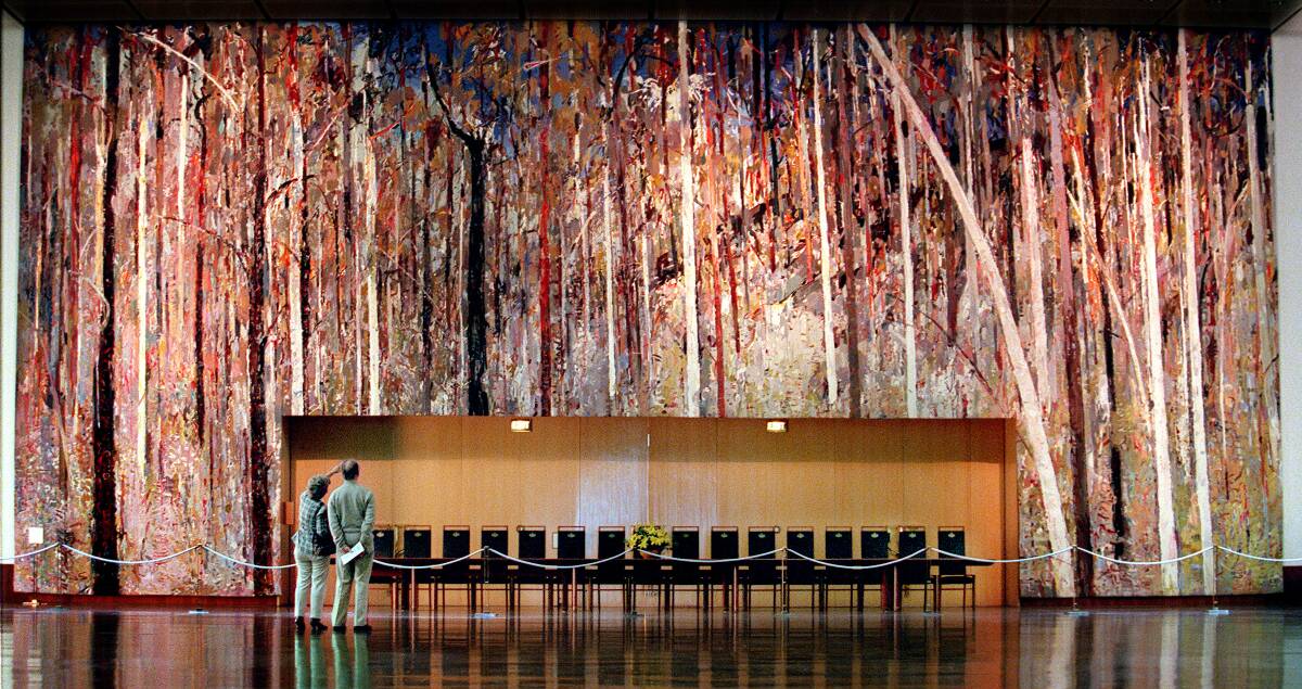 The tapestry has held pride of place in the Great Hall of Parliament House since the building opened in Canberra 30 years ago. Photo: Andrew Meares