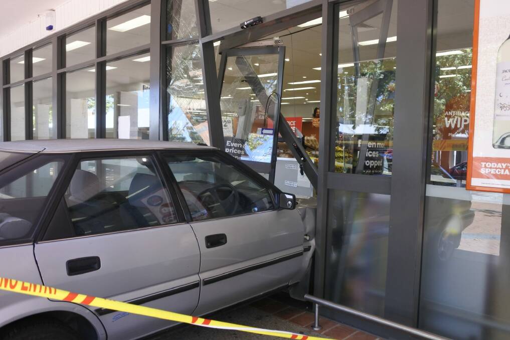 It is understood the driver accidentally accelerated when he meant to reverse out of the car park, driving over the footpath and into the store.  Photo: Clare Sibthorpe
