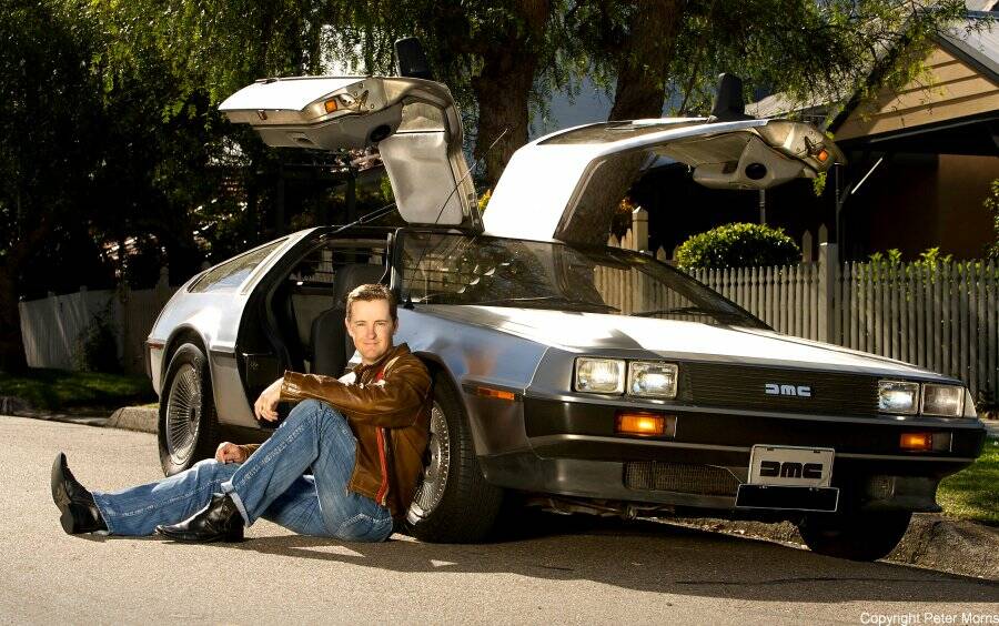 Author Matthew Reilly is headlining the Canberra Writers' Festival and will be reunited with his beloved DeLorean car.  Photo: Supplied