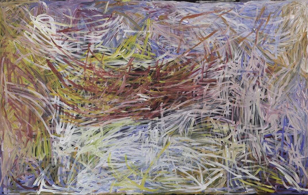 Emily Kame Kngwarreye's <i>Wild Yam V</I> (1995) is among some of the impressive pieces on show from the Hassall Collection. Photo:  